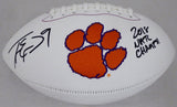 TRAVIS ETIENNE AUTO CLEMSON WHITE LOGO FOOTBALL 2018 NATL CHAMPS! BECKETT 193986