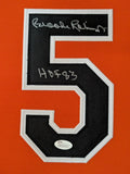 FRAMED SUEDE BALTIMORE ORIOLES BROOKS ROBINSON SIGNED INSCRIBED JERSEY JSA COA