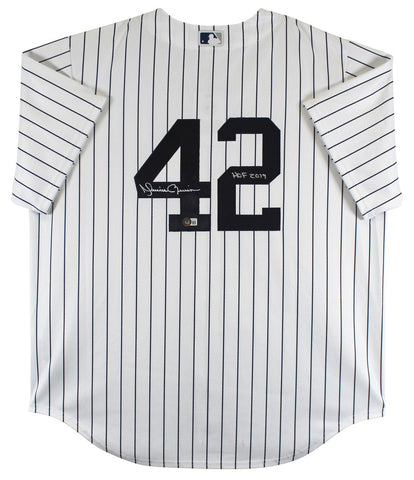 Yankees Mariano Rivera "HOF 2019" Signed White Pinstripe Nike Jersey BAS Witness