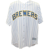 Rollie Fingers Signed Milwaukee Brewers Majestic L Jersey HOF BAS 48482