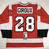 Autographed/Signed CLAUDE GIROUX Philadelphia Orange Hockey Jersey JSA COA Auto