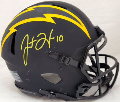 Justin Herbert Auto Chargers Eclipse Full Size Helmet (Scratch) Beckett WK11855