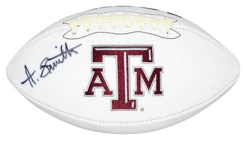 AINIAS SMITH AUTOGRAPHED TEXAS A&M AGGIES WHITE LOGO FOOTBALL COA