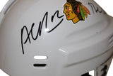 Alex DeBrincat Signed Chicago Blackhawks White Mini Helmet The Cat BAS 36008