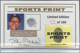 Cardinals Stan Musial Signed Thumbprint Baseball LE #'d/200 w/ Display Case BAS