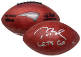 TOM BRADY Autographed "Let's Go" Metallic Patriots Logo Football FANATICS LE 12