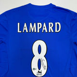 Autographed/Signed Frank Lampard Chelsea FC Blue Soccer Futbol Jersey BAS COA