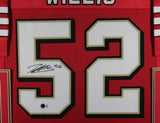 PATRICK WILLIS (49ers red SKYLINE) Signed Autographed Framed Jersey Beckett