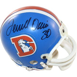 Terrell Davis Signed Denver Broncos VSR4 75-96 Replica Mini Helmet BAS 44220