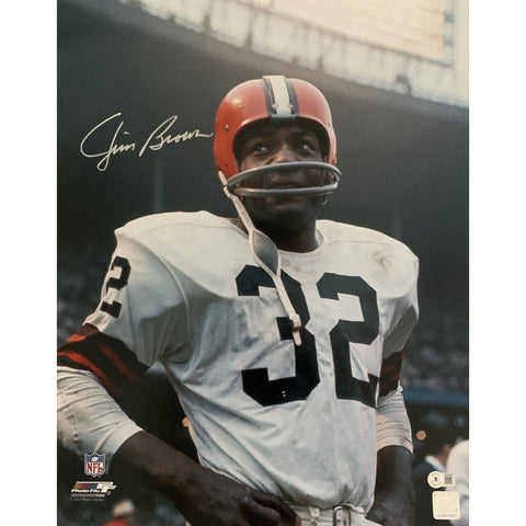 Jim Brown Autographed/Signed Cleveland Browns 16x20 Photo Beckett 48943