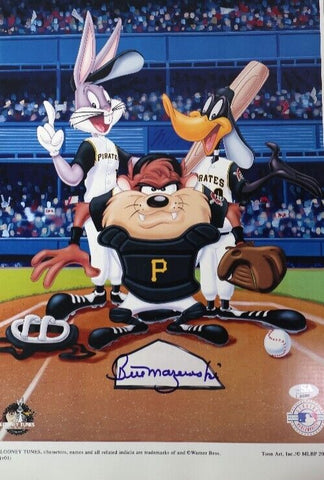 Bill Mazeroski Autographed Looney Tunes MLB Pittsburgh Pirates Print JSA COA