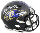 Ravens Kyle Hamilton Signed Speed Mini Helmet W/ Case w/ White Sig BAS Witnessed