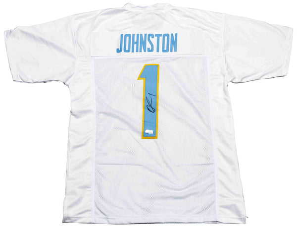 QUENTIN JOHNSTON AUTOGRAPHED SIGNED LOS ANGELES CHARGERS #1 WHITE JERSEY BECKETT