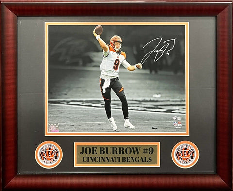 Joe Burrow Bengals Signed Spotlight 11x14 Framed Photo Autograph Fanatics COA