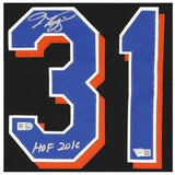 MIKE PIAZZA Autographed "HOF 2016" Mets Authentic WS Black Jersey FANATICS