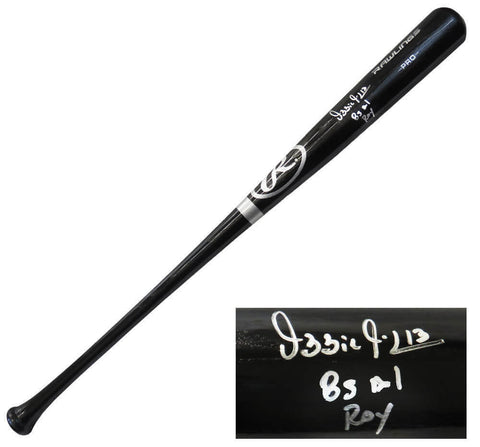 Ozzie Guillen Signed Rawlings Pro Black Baseball Bat w/85 AL ROY (SCHWARTZ COA)