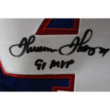 Thurman Thomas Autographed/Signed Pro Style Blue XL Jersey 91 MVP Beckett 48379