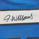 Autographed/Signed Jameson Williams Detroit Blue Football Jersey JSA COA