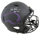 Vikings Steve Hutchinson Signed HOF Eclipse F/S Speed Rep Helmet White Sig BAS
