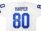 DALLAS COWBOYS ALVIN HARPER AUTOGRAPHED WHITE JERSEY BECKETT BAS WITNESS 212452