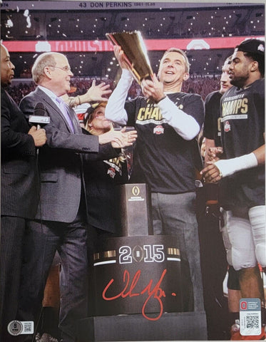 Urban Meyer Autographed Ohio State 2015 National Champions 11x14 Photo Beckett