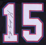 John "Smokey" Brown Signed Bills Black Jersey (JSA COA) Buffalo All Pro W.R.