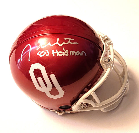 Jason White Autographed Oklahoma Sooners Mini Helmet W/ 03 Heisman Beckett