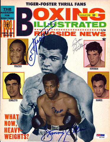 Muhammad Ali, Joe Frazier & Others Autographed Signed Magazine Cover PSA S01584