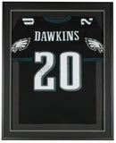 Brian Dawkins Signed Framed Philadelphia Eagles Black Mitchell & Ness Jersey BAS