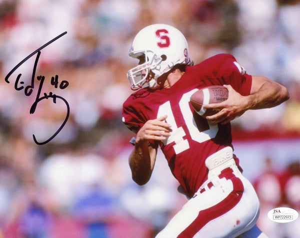 ED McCAFFREY AUTOGRAPHED SIGNED STANFORD CARDINAL 8x10 PHOTO JSA