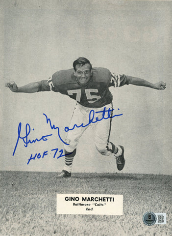 Gino Marchetti Signed Baltimore Colts Magazine Page HOF Beckett 47721