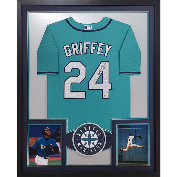 Ken Griffey Jr. Autographed Signed Framed Teal Seattle Mariners Jersey BECKETT