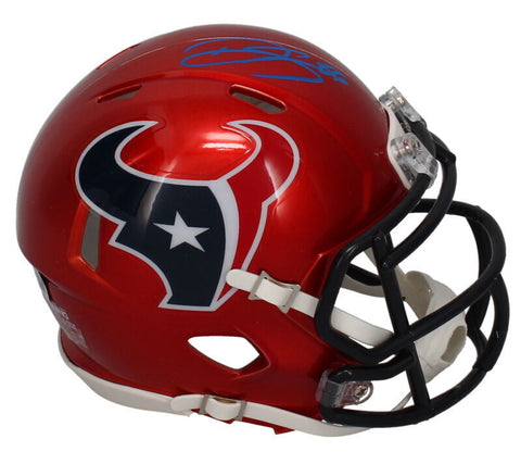 Dalton Schultz Autographed (Blue Ink) Texans Alt. Red Speed Mini Helmet Beckett