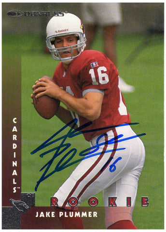 Jake Plummer Signed Cardinals 1997 Donruss RC Card #217 w/Snake - (SCHWARTZ COA)