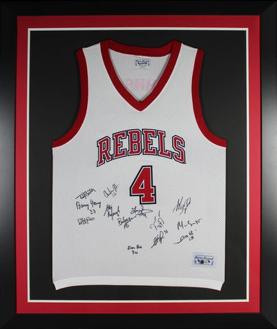 1990 UNLV Rebels Autographed National Championship Framed Jersey Beckett WHT A