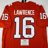 Autographed/Signed Trevor Lawrence Clemson Orange College Jersey Fanatics COA