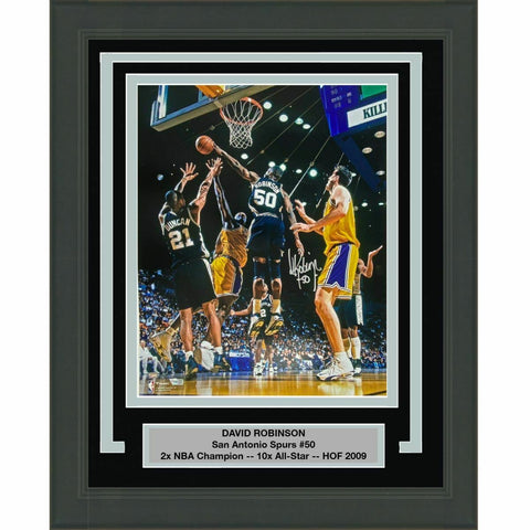 FRAMED Autographed/Signed DAVID ROBINSON SA Spurs 16x20 Photo Fanatics COA Auto