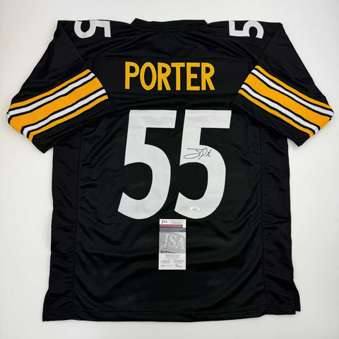 Autographed/Signed Joey Porter Sr. Pittsburgh Black Football Jersey JSA COA