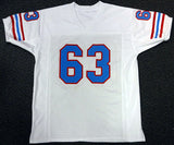 HOUSTON OILERS MIKE MUNCHAK AUTOGRAPHED WHITE JERSEY "HOF 2001" PSA/DNA 94446