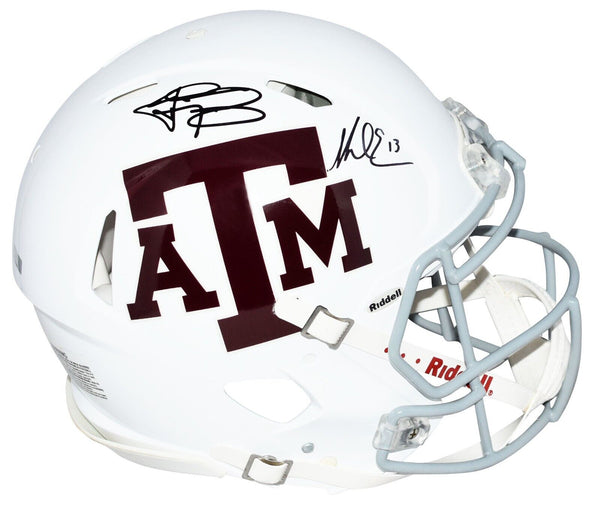 JOHNNY MANZIEL & MIKE EVANS SIGNED TEXAS A&M AGGIES AUTHENTIC SPEED HELMET BAS