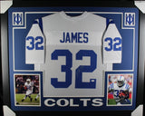 EDGERRIN JAMES (Colts white SKYLINE) Signed Autographed Framed Jersey JSA