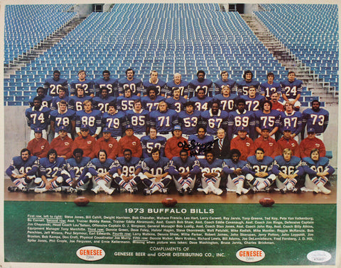 O.J. Simpson Autographed/Signed Buffalo Bills 11x17 Roster Photo HOF JSA 36661