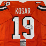 Autographed/Signed Bernie Kosar Cleveland Orange Football Jersey JSA COA