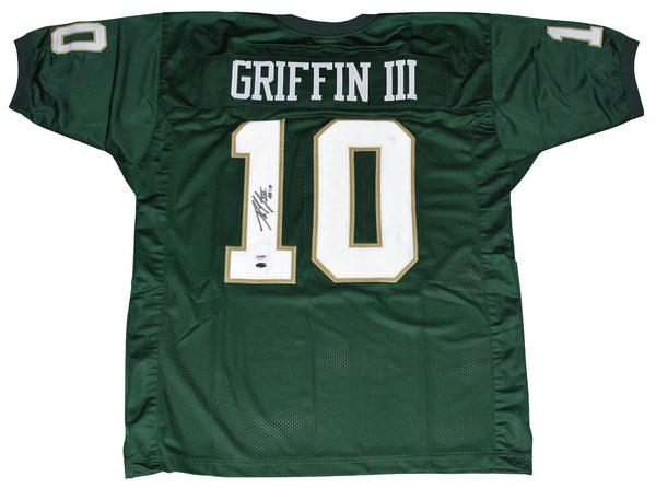 ROBERT GRIFFIN III RG3 AUTOGRAPHED BAYLOR BEARS #10 GREEN JERSEY PSA/DNA