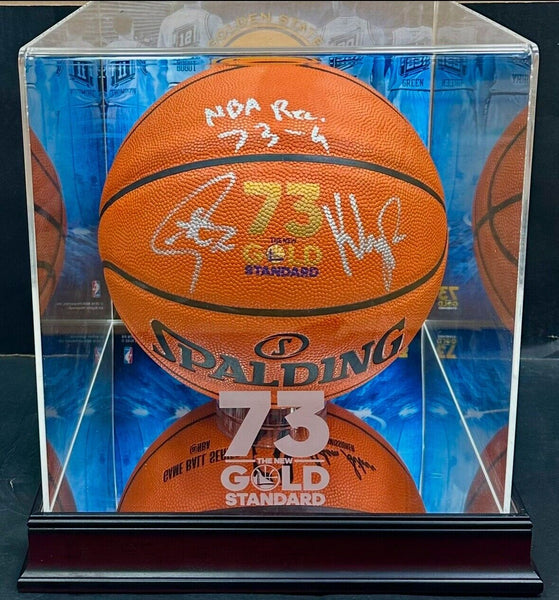 Stephen Curry Thompson Signed 73 Wins Basketball Warriors Auto W/ Case Fanatics