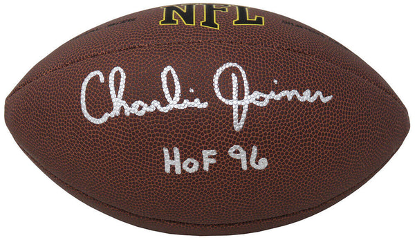 Charlie Joiner Signed Wilson Super Grip Full Size NFL Football w/HOF'96 - SS COA