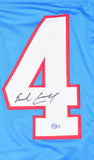 Earl Campbell Autographed Blue Pro Style Jersey- Beckett W Hologram *Black