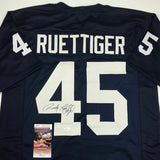 Autographed/Signed RUDY RUETTIGER Notre Dame Irish Blue Football Jersey JSA COA