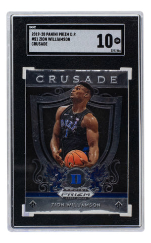 Zion Williamson 2019-20 Panini #51 Pelicans Prizm Crusade Card SGC GM 10