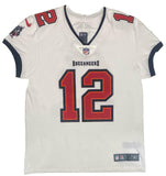 TOM BRADY Autographed "SB LV MVP" White Buccaneers Nike Elite Jersey FANATICS